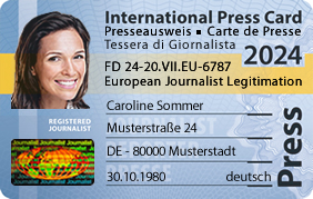 Personalisiert Internationaler Presseausweis 